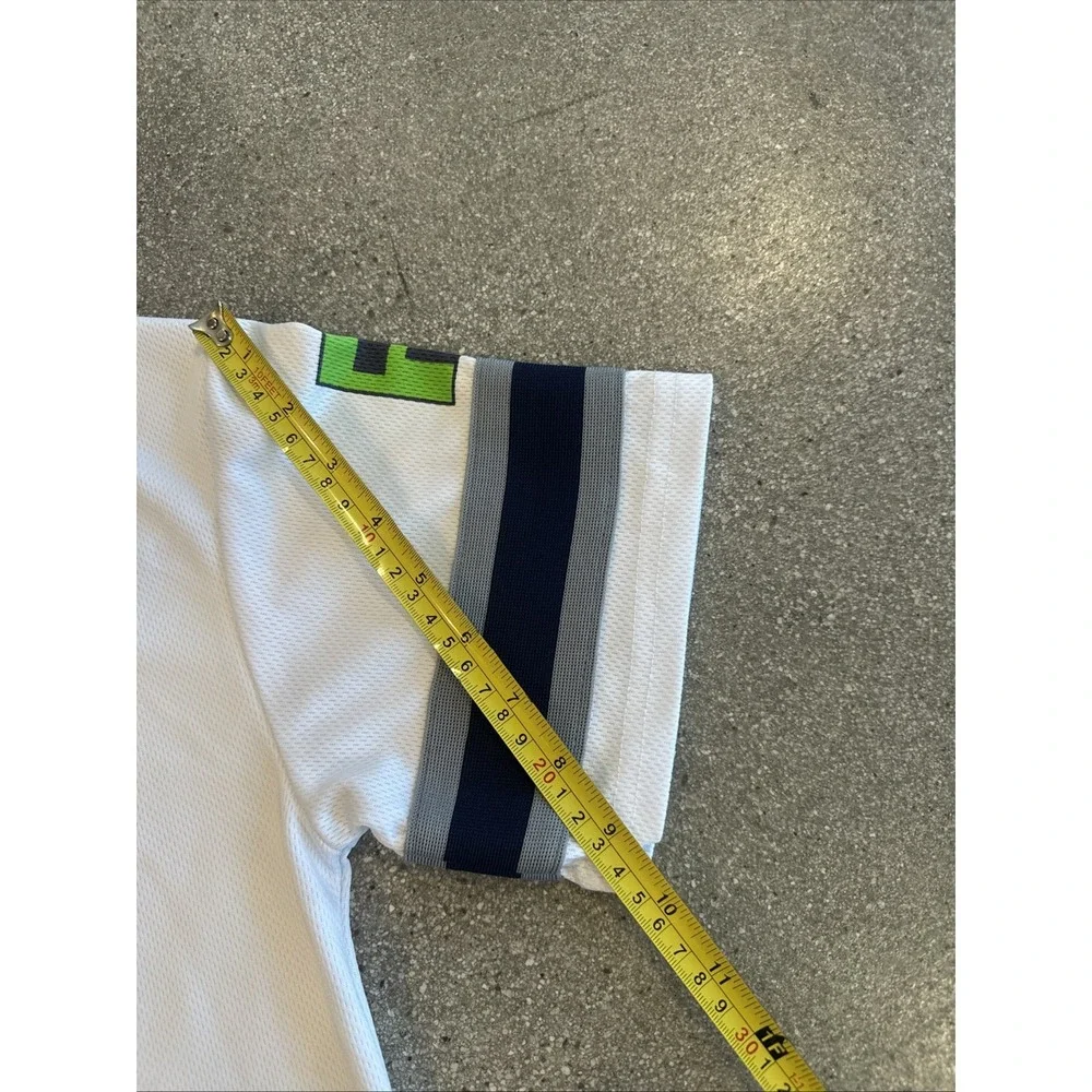 Minecraft Football Jersey Youth White/Blue Size M Creeper Gamer TNT Mad Engine